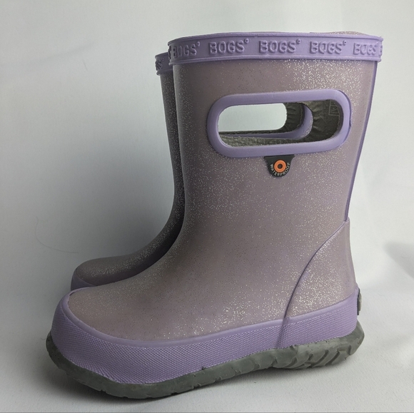 BOGS Rainboots For Kids Size 8 Purple With Glitter - Picture 4 of 9